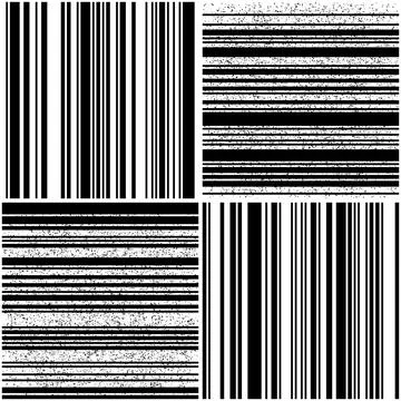 Vectorial pattern collection with horizontal and vertical black segments_n イラスト素材