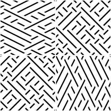Vectorial pattern collection with oblique black segments_f 스톡 일러스트
