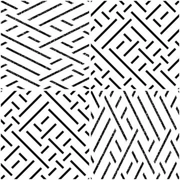 Vectorial pattern collection with oblique black segments_g イラスト素材