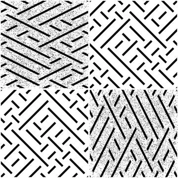 Vectorial pattern collection with oblique black segments_h イラスト素材