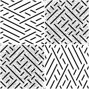 Vectorial pattern collection with oblique black segments_i イラスト素材