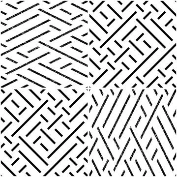 Vectorial pattern collection with oblique black segments_g イラスト素材