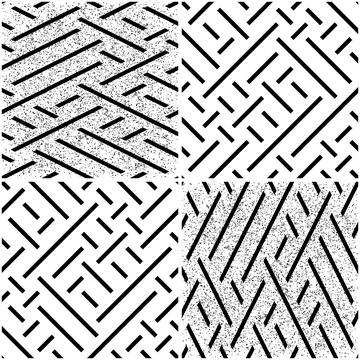 Vectorial pattern collection with oblique black segments_h 스톡 일러스트