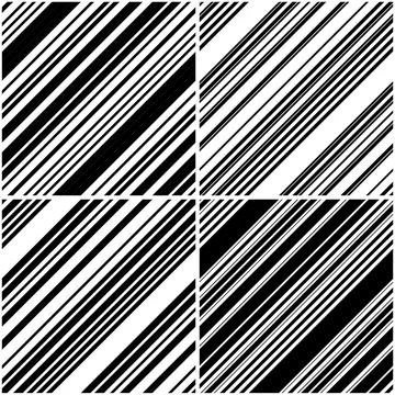 Vectorial pattern collection with oblique black segments_p イラスト素材
