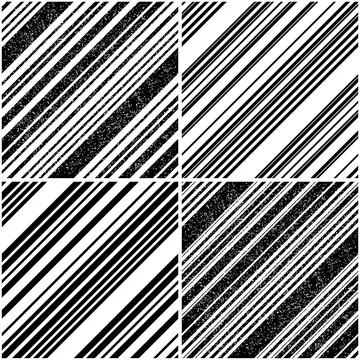 Vectorial pattern collection with oblique black segments_r イラスト素材