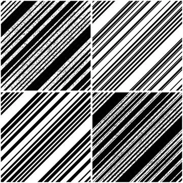 Vectorial pattern collection with oblique black segments_s イラスト素材