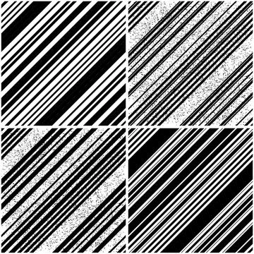 Vectorial pattern collection with oblique black segments_t イラスト素材