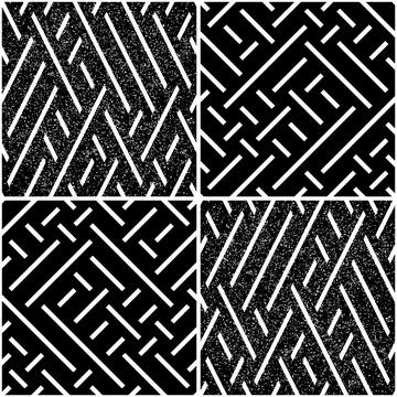 Vectorial pattern collection with oblique white segments_b イラスト素材