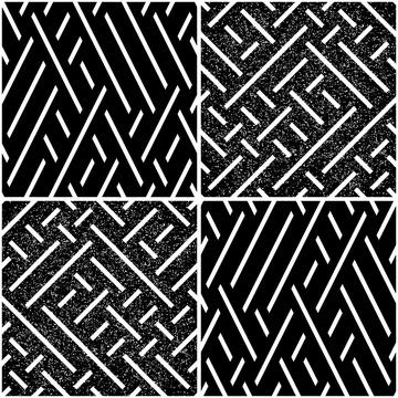 Vectorial pattern collection with oblique white segments_e イラスト素材