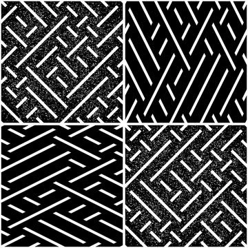 Vectorial pattern collection with oblique white segments_b イラスト素材