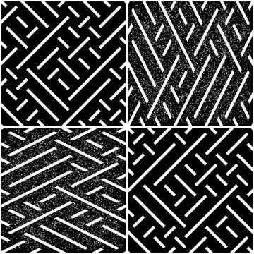 Vectorial pattern collection with oblique white segments_e イラスト素材