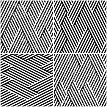 Vectorial seamless pattern collection with oblique black segments_g 스톡 일러스트