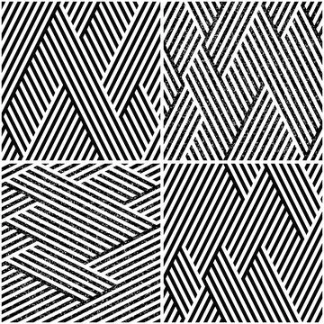 Vectorial seamless pattern collection with oblique black segments_j 스톡 일러스트