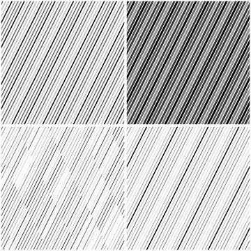 Vectorial seamless pattern collection with oblique black segments_a イラスト素材