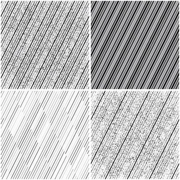 Vectorial seamless pattern collection with oblique black segments_c 스톡 일러스트