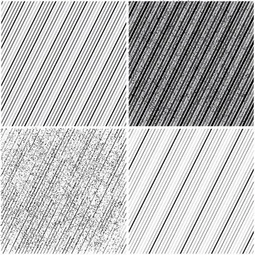 Vectorial seamless pattern collection with oblique black segments_d イラスト素材