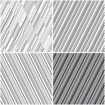Vectorial seamless pattern collection with oblique black segments_f イラスト素材