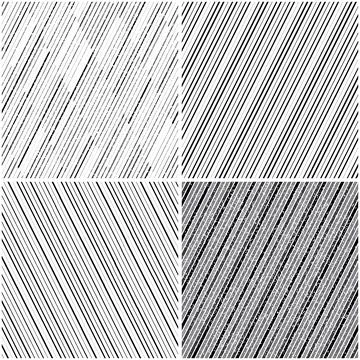 Vectorial seamless pattern collection with oblique black segments_g イラスト素材