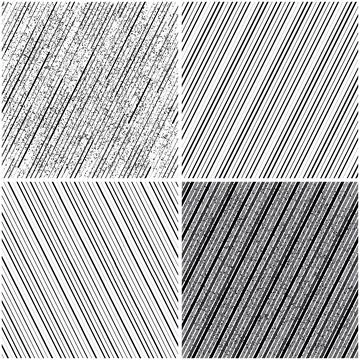 Vectorial seamless pattern collection with oblique black segments_h 스톡 일러스트