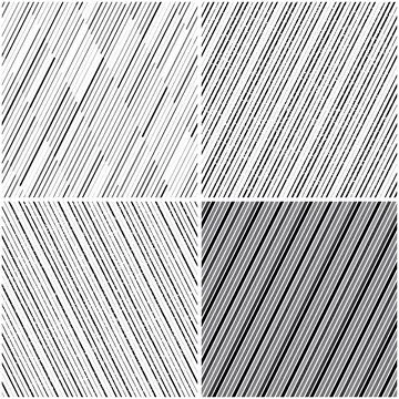 Vectorial seamless pattern collection with oblique black segments_j イラスト素材