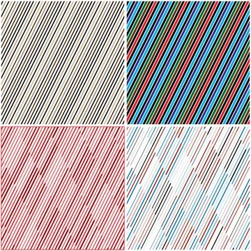 Vectorial seamless pattern collection with oblique colored segments_p 스톡 일러스트