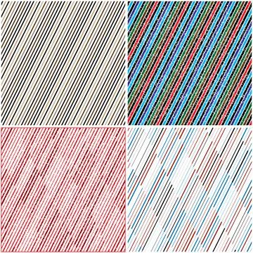 Vectorial seamless pattern collection with oblique colored segments_u 스톡 일러스트