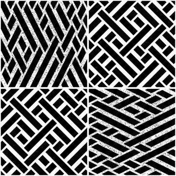 Vectorial seamless pattern collection with oblique black bands_c 스톡 일러스트