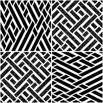 Vectorial seamless pattern collection with oblique black bands_e 스톡 일러스트
