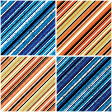 Vectorial seamless pattern collection with oblique colored lines_m 库存插图