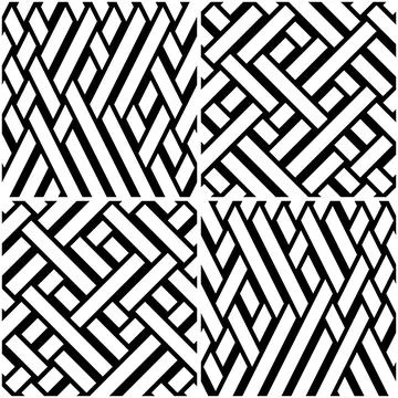 Vectorial seamless pattern collection with oblique white bands_f イラスト素材
