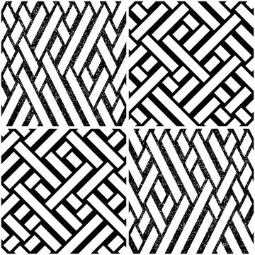 Vectorial seamless pattern collection with oblique white bands_g 스톡 일러스트