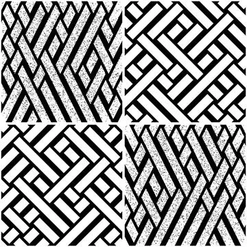 Vectorial seamless pattern collection with oblique white bands_h イラスト素材