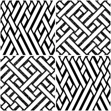 Vectorial seamless pattern collection with oblique white bands_j イラスト素材