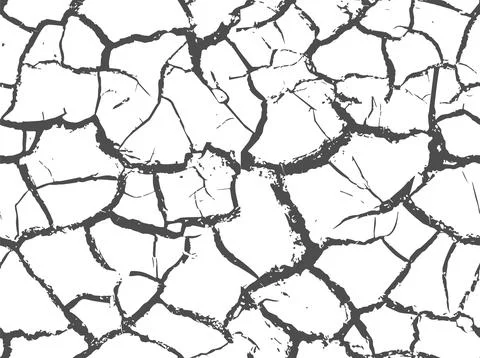 Vectorized cracked black surface texture as pattern Stock Illustration