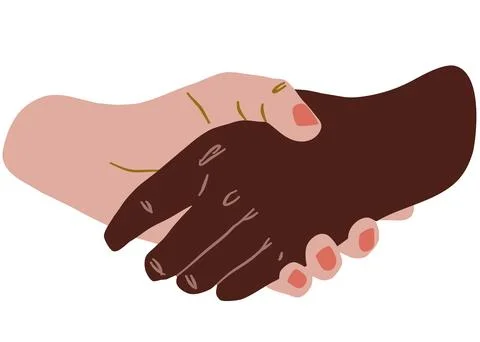 Vectorized handshake illustration in various skin tones, vectorized handsha.. Stock Illustration