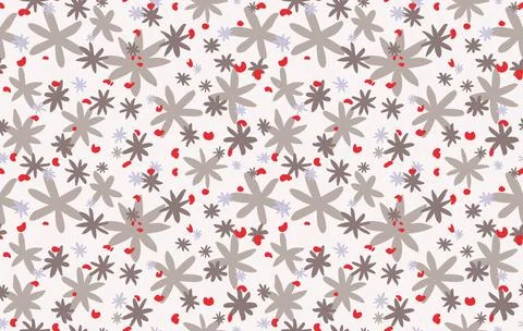 Vectorized pattern of gray stars and red speckles on grayish background, pa.. Stock Illustration