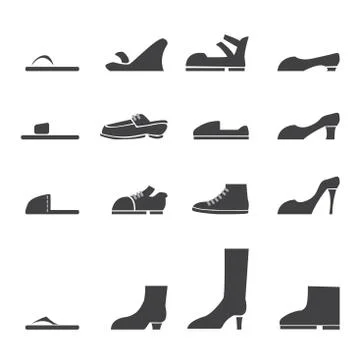 Vector.shoes icon set Illustrazione stock