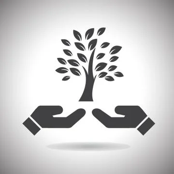 Vector.tree on hands Stock Illustration