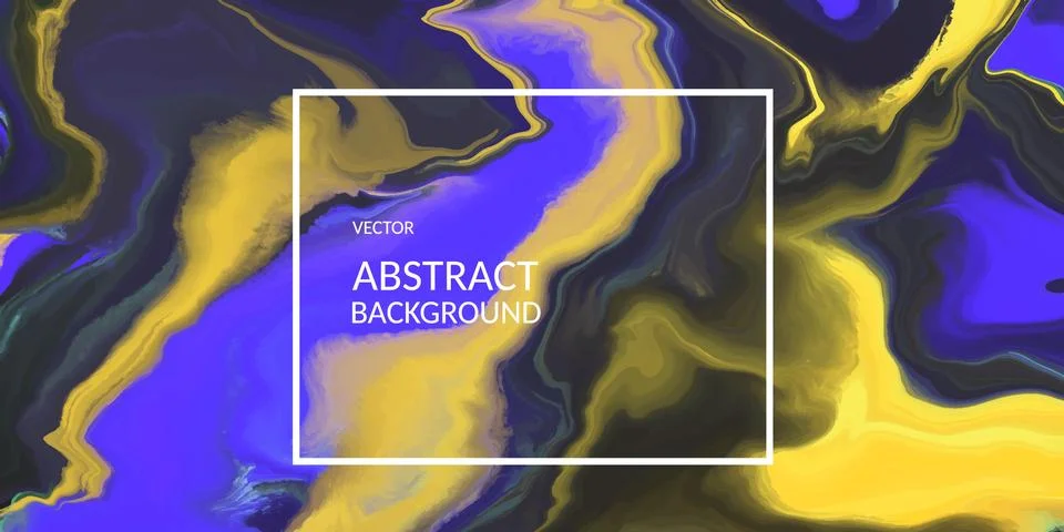 VectorVector abstract marble texture yellow and blue color, Fluid design Stock Illustration