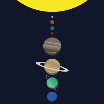 Vectro illustration of Solar System. Flat design. Stock Illustration