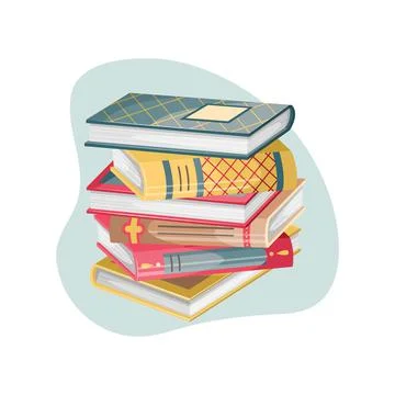Vectro illustration with a stack of retro-style books. Illustrazione stock