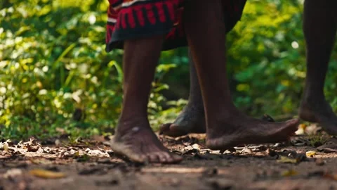 Vedda tribesman of Sri Lanka dancing a ritual dance before hunting, traditional Stock Footage 310231343