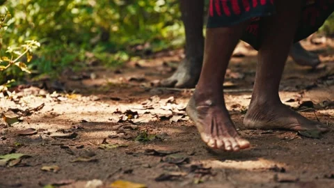 Vedda tribesman of Sri Lanka dancing a ritual dance before hunting, traditional Stock Footage 310231412