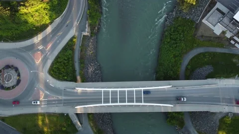 Vedder Bridge and Chilliwack river Stock Footage 200691102
