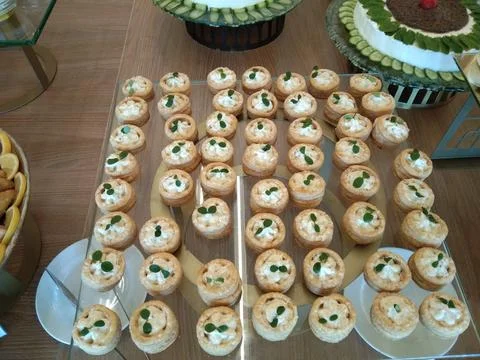 The veg cupcake on the breakfast table Stock Photos