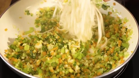 Veg Noodles Vídeo Stock 77015804