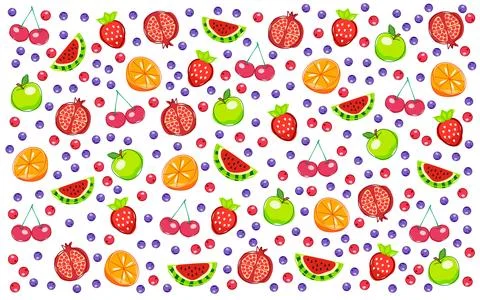 Vegan berry fruit background Stock Illustration