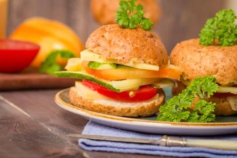 Vegan bran burger Stock Photos