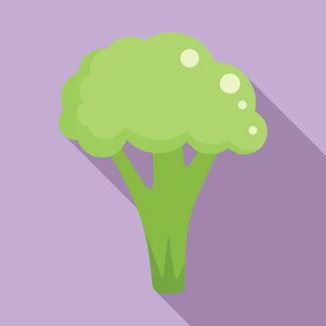 Vegan brocoli icon flat vector. Vegetable cabbage Ilustración de archivo