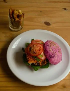 Vegan burger Stock Photos